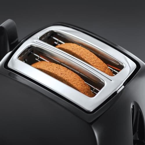 Russell Hobbs Toaster [2 Slots] Textures+ (extra wide, raised, roll holder & toast tongs, 6 levels of browning, defrosting & bakery warmer, 850W) 22601-56 - Image 5