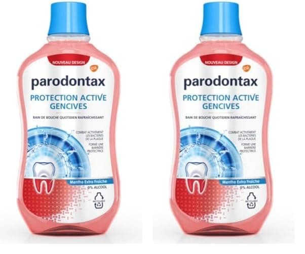 Parodontax Bain de Bouche Quotidien, Protection Active, Pour Les Gencives et Des Dents Saines, Extra Fraiche, Sans Alcool, 500 ml (Lot de 2) - Image 3
