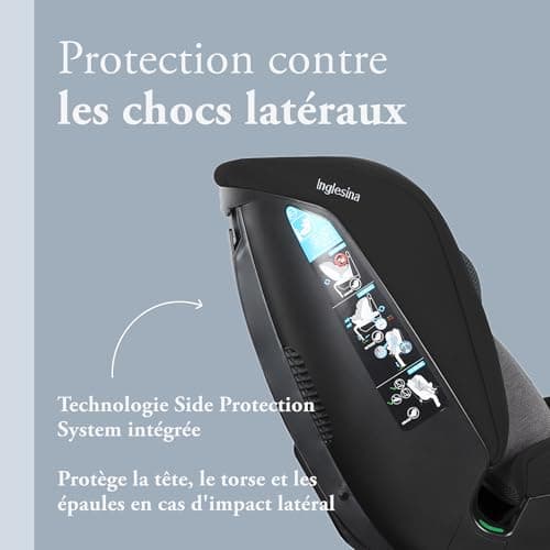 Inglesina Halley Pro, Grey, ISOFIX 360° Swivel Car Seat, 0-12 Years (40-150 cm), Reclining and Breathable, ECE R129/03 Approved - Image 7