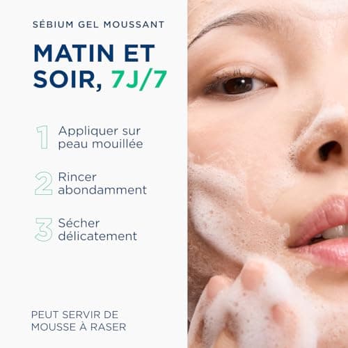 BIODERMA Sébium Gel Moussant – Nettoyant purifiant doux – Élimine l’excès de sébum et les impuretés – Peaux mixtes à grasses – Prescrit par des dermatologues – Flacon-pompe 500 ml - Image 7
