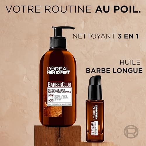L'Oréal Men Expert BarberClub - 3 in 1 Beard + Face + Hair Cleanser for Men - Daily Use - With Cedarwood Essential Oil - All Skin Types - 200ml - Image 7