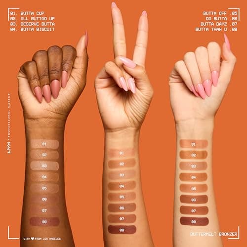 Nyx Professional Makeup - Compact Powder Bronzer - Tanned complexion up to 12 hours without transfer - Ideal for all skin tones - Vegan formula - Buttermelt Bronzer - Shade: Butta Ballin - Image 6