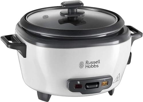 Russell Hobbs Rice Cooker [Medium] Slow Cooker (0.8L, 4 Servings, Also Ideal for Vegetables/Fish etc., Rice Spoon & Measuring Cup Incl., Warmer, Removable Washable Non-Stick Bowl) 27030-56 - Image 3