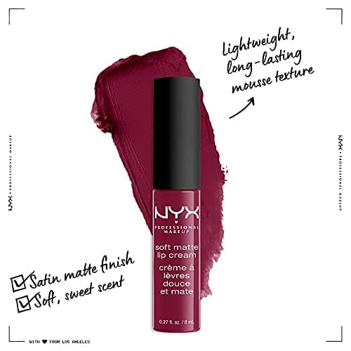 NYX Professional Makeup Soft Matte Lip Cream, Creamy Matte Finish, Ultra-Pigmented Colour, Long-Lasting Wear, Shade: Copenhagen (20) - Image 4