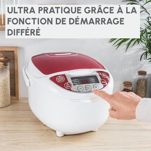 Moulinex Electric Multicooker, 12 Functions, Ease of Use, Smart Cooking, Convenient Use, Easy Cleaning, MK7051F1, Red and White - Image 7