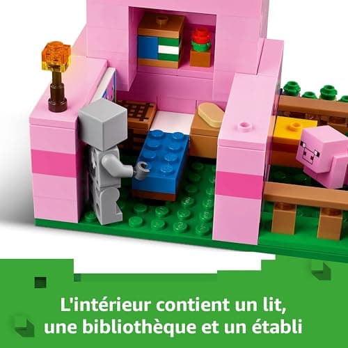 LEGO Minecraft Piglet House Building Toy with Hero Mobs Farm & Forest Biome Figurine - Gift for Gamer, Girl or Boy from 7 Years Old 21268 - Image 4