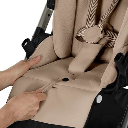 CYBEX Gold Balios S Lux Stroller, Ergonomic Lying Position, One Hand Belt System, From Birth to 22 kg (Approx 4 Years), Almond Beige - Image 7