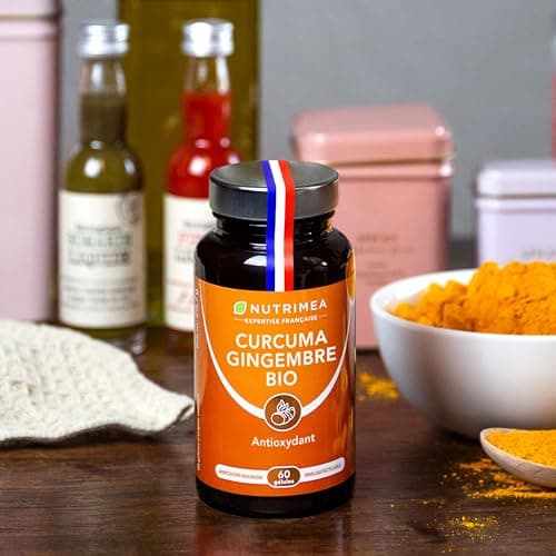 CURCUMA - Extrait de Curcuma BIO Titré à 95% en Curcuminoïdes - Avec Gingembre BIO - Anti Inflammatoire & Antioxydant - Douleurs Articulaires - Nutrimea - 60 Gélules Vegan - Fabriqué en France - Image 8