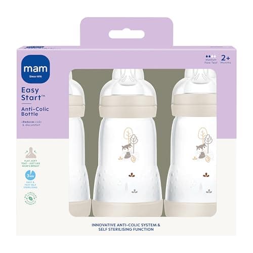 MAM Anti-Colic 260Ml Bottle - 3Pk Unisex (Green/White) - Image 3