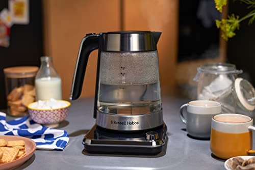 Russell Hobbs Attentiv Electric Glass Kettle [Ideal for Tea] (1.7L, 2400 W, Removable Stainless Steel Infusion Filter, Temperature Control 40-100°C, Touch Control & Timer) 26200-70 - Image 6
