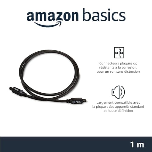 Amazon Basics TOSLINK Digital Audio Optical Cable 1 m, Black - Image 3