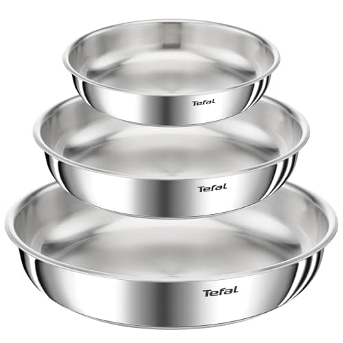Tefal Ingenio Emotion, Cookware, Stainless Steel, Frying Pans 22/24/28 cm, Removable Handle, Stackable Design, Induction, L8968445 - Image 3