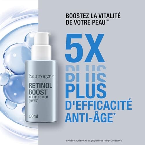 Neutrogena – Crème de Jour Retinol Boost SPF 15 (flacon-pompe de 50 ml) – Soin visage au rétinol pour combattre les signes visibles du vieillissement – Crème hydratante avec protection solaire - Image 3