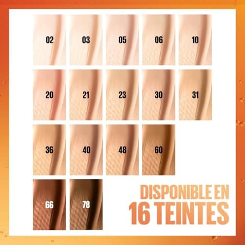 Maybelline New York - Fluid Foundation - Glow & Skin Care - Vitamin C - Long Lasting 24H - Vegan Formula - Superstay Skin Tint - Shade : 5 - 30 ml - Image 8