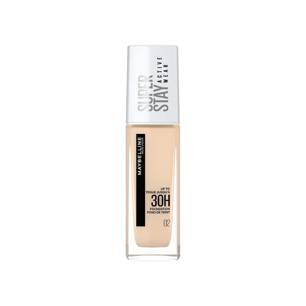 Maybelline New-York - Fond de Teint Liquide Longue Tenue, Sans Transfert, Haute Couvrance - Superstay Active Wear 30h - Teinte : Porcelaine (02) - Contenance : 30 ml - Image 3