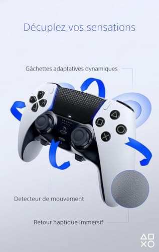 Sony, Manette DualSense Edge Officielle pour PS5 et PC, Sans Fil, Commandes Ultra-Personnalisables + Profils Interchangeables + Confort Amélioré, Boîte de Transport Incluse, Couleur : Blanche et Noire - Image 5