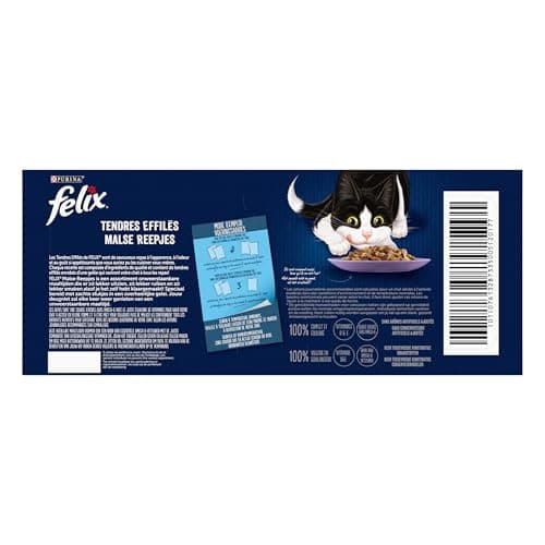 FELIX | Tendres Tapered | Jelly | Adult Cat | 100% Complete and Balanced Recipe | Selection with Salmon, Chicken, Duck and Cod | Fresh Sachets | Box of 44 x 85g - Image 6