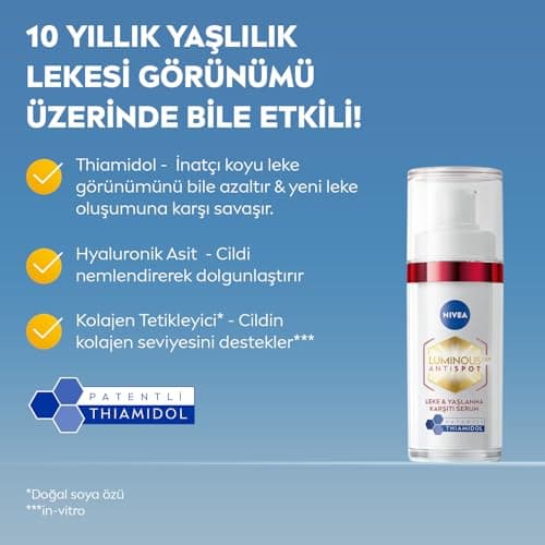 NIVEA Luminous 630 Sérum anti-taches et anti-âge (30 ml), sérum anti-rides pour le visage réduit les taches de vieillesse et les taches sombres, sérum raffermissant et hydratant pour réduire les rides - Image 5