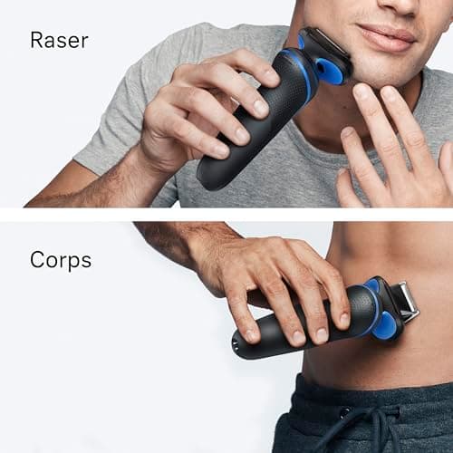 Braun Men's Electric Shaver Series 5 52-B1600S, Blue, Waterproof, Flexible Blades for Gentle Shaving and Shaving, 2 Shaving Modes, Set with Body Trimmer Accessory - Image 7