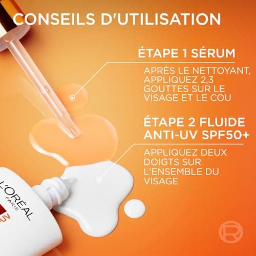 L'Oréal Paris Revitalift Clinical Anti-Aging Facial Routine Set with Vitamin C 12% Pure Vitamin C and Anti-UV Sun Fluid SPF 50+ - Image 6