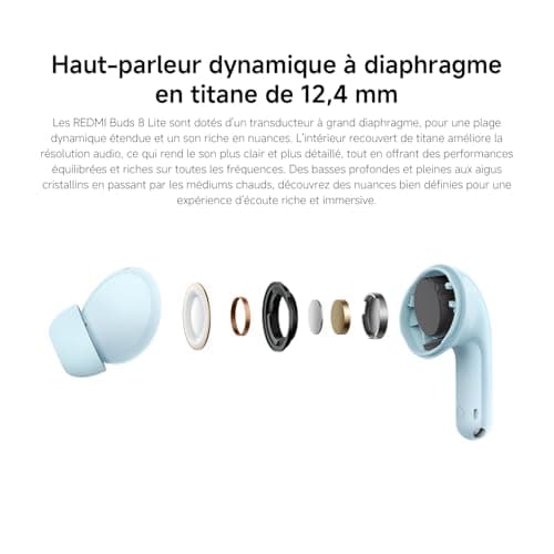 XIAOMI REDMI Buds 8 Lite True Wireless In-Ear Bluetooth Earbuds, Active Noise Cancelling 42 DB, 12.4 mm Speaker Powerful Bass, Up to 36 Hours Playtime, Bluetooth 5.4 Black - Image 8
