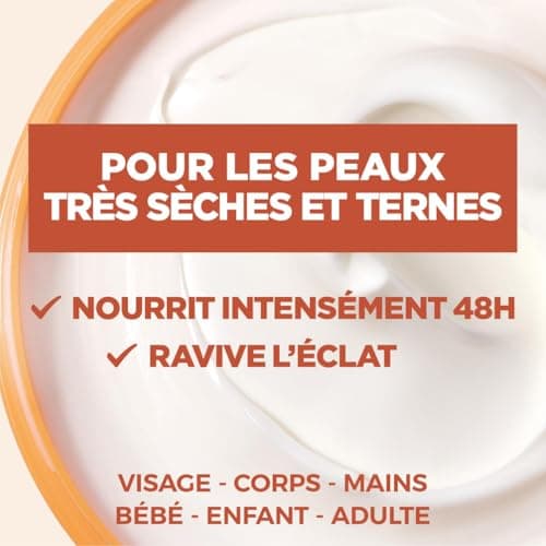 Mixa Intensif Peaux Sèches - La Crème des Peaux Très Sèches et Ternes - Multi Usages Visage, Corps, Mains, Pieds - Nourrit 48h et Ravive l'Éclat - Pénétration Rapide - Hypoallergénique - Pot 400 ml - Image 3