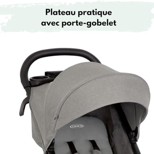 Graco EezeFold DLX - Compact Lightweight Stroller | One Hand Folding, 4 Wheel Suspension, Lying Position, Large Basket - Lunar Grey - Image 6