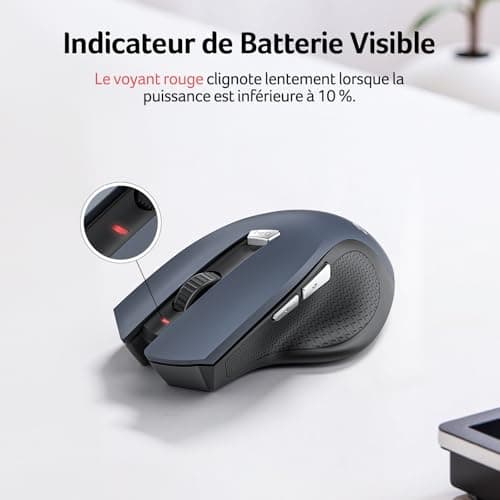 acer Wireless Mouse, Ergonomic 2.4GHz Computer Mouse with Mini USB Receiver, Wirless Mouse Optical USB, 1600 DPI Adjustable, 6 Buttons, Compatible with PC/Mac/Laptop/Chromebook - Image 5