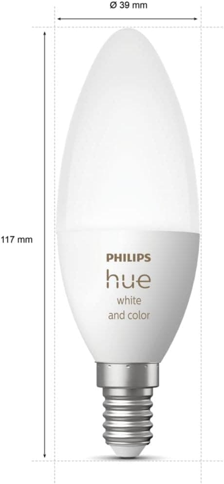 Philips Hue White & Color Ambiance Smart LED Candle Bulb E14 Bluetooth Compatible with Alexa, Google Assistant and Apple Homekit - Image 5