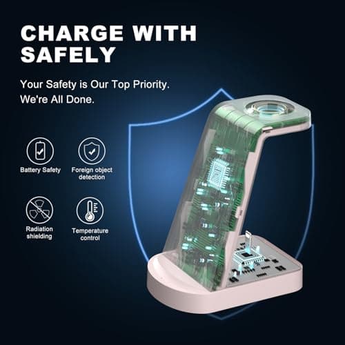 3 in 1 Induction Charger, INNISTO Fast Charger Induction Charger Station Compatible with iPhone 17/16/15/14/13/12Pro/Pro Max, Apple Watch Ultra/10/9/8/7/SE/SE2/6/5/4 AirPods321/Pro1 Pink - Image 7