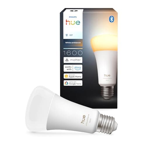 Philips Hue Ampoule LED connectée A67, White Ambiance, Culot E27, 11,8 W, Spectre complet 1000-2000 K, 1600 lumens, Intensité variable, Compatible avec Alexa, Google Assistant et Apple Home, pack de 1 - Image 3