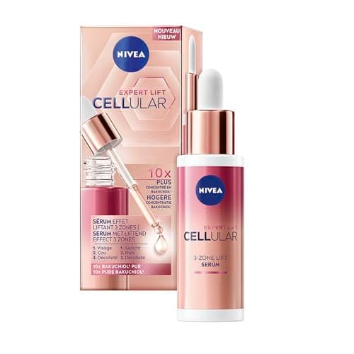 NIVEA Cellular Expert Lift Sérum visage effet liftant 3 zones (1 x 30 ml), Soin visage anti-rides concentré en Bakuchiol, Sérum anti-âge pour visage, cou & décolleté - Image 3