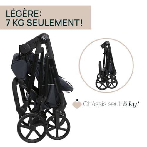 Chicco Trio Seety, Trio 3-in-1 with Stroller, Carrycot and Baby Car Seat 40-80 cm, Includes Seety Pushchair with Ultralight Frame, Modular System Lightweight and Compact, 0 Months - 4 Years - Image 4