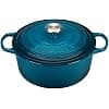 Le Creuset Signature Enameled Cast Iron Round Casserole, 5.5 qt, Dark Teal - Image 2