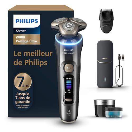 Philips Rasoir i9000 Prestige Ultra, rasoir électrique 100% étanche, technologie Skin IQ Pro, système Triple Lift & Cut, lames de précision NanoTech rotatives à 360°, 5 modes de rasage, XP9402/46 - Image 2