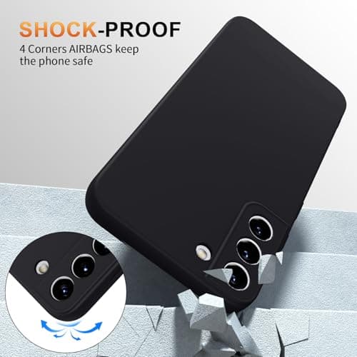 Silicone Case for Samsung Galaxy S21 5G with 2 Pieces Tempered Glass, Full Body Protection with Silky Touch, Soft TPU Protective Case, Shockproof Anti-Scratch, Black - Image 9