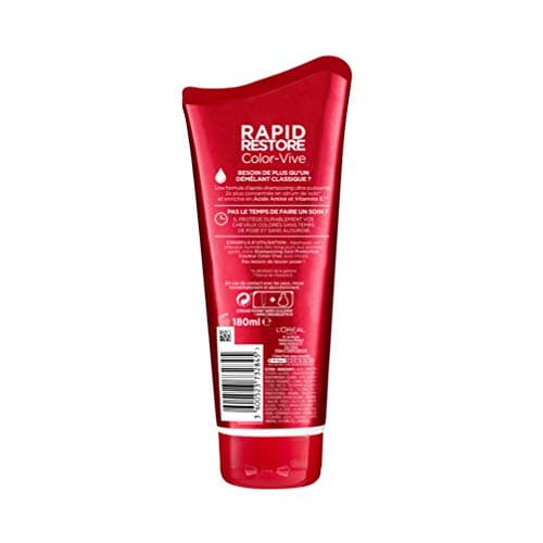 L'ORÉAL PARIS - Rapid Restore Intensive Conditioner - Coloured or Highlighted Hair - Care Effectiveness - Long-Lasting Colour Protection - Elseve Color-Vive - 180 ml - Image 3