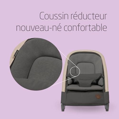 Maxi-Cosi Kori 2-in-1 Baby Bouncer with Toy Arch, 0-2 Years, Up to 15 kg, Baby Bouncer, 3 Reclining Positions, Lightweight & Compact, Easy to Install Harness, Eco Care, Beyond Graphite - Image 4