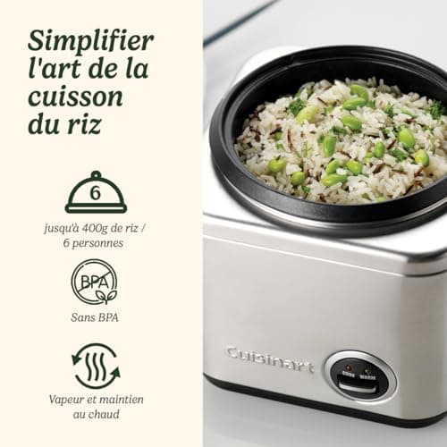Cuisinart Rice Cooker 400g | Rice & Cereal Multicooker | Steam & Keep Warm | Retractable Wire | BPA Free Stainless Steel | Measuring Cup & Rice Spoon | Recipe Book Included - Image 3