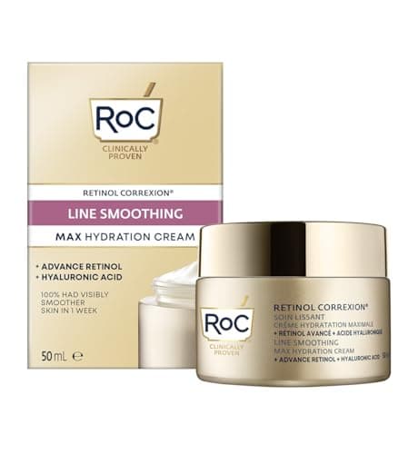 RoC Retinol Correxion Maximum Hydration Smoothing Care – Intensive Anti-Wrinkle Cream – Anti-Aging Hyaluronic Acid – 50 ml - Image 2
