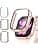 Kamita [3 Pieces] Case for Apple Watch Series 11/Series 10 42 mm, Protective Case with Tempered Glass Screen Protector, Hard PC Bumper Case Cover for iWatch11/iWatch10 (Clear+Stellar+Rose Gold) - Image 2