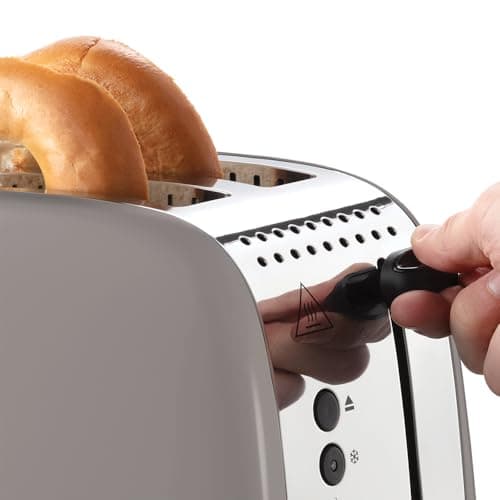 Russell Hobbs Toaster [for 2 slices] Colours Plus Mocha (6 settings, long slots, fast browning, raising, thawing, reheating, roll holder, auto stop, 1100 W) 26931-56 - Image 4