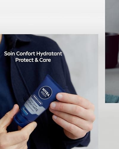NIVEA MEN Protect & Care Moisturizing Comfort Care (1 x 75 ml), Face Care Enriched with Vitamin B5 and Aloe Vera, Non-Greasy Moisturizing Cream for Men - Image 3