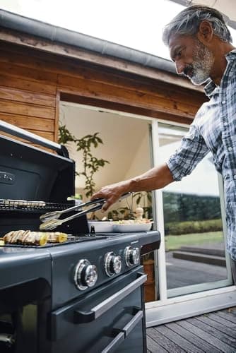 Campingaz 2 Series Classic EXS Vario Gas Barbecue with 2 Burners, 7.5 kW Power, Cast Iron Grill and Plate, 1 Side Table, 10 Litre, Black/Grey - Image 3