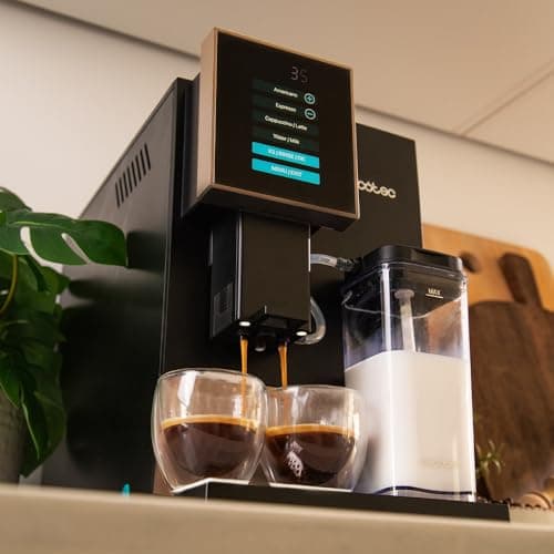 Cecotec Machine a Cafe Grain Cremmaet Compactccino Black Rose.19 barres,Thermoblock, Grains de café fraîchement moulus avec Plug&Play,Réservoir de café de 150gr avec moulin, 1,1 L d'eau,400ml de lait - Image 8
