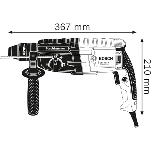 Bosch Professional Perforator GBH 240 (with SDS plus, 790 W, including auxiliary handle, depth stop 210 mm, transport case) - Image 3