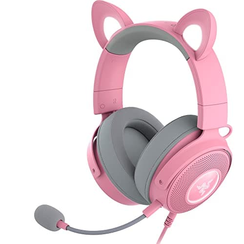 Razer Kraken Kitty Edition V2 Pro - Wired RGB Gaming Headset with Interchangeable Ears (Interchangeable Ears, Streaming Responsive Lighting, 50 mm Titanium Speakers) Pink Quartz - Image 2