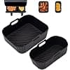 2 Pieces Silicone Air Fryer Mould for Moulinex Easy Fry Dual EZ9018 5.2/3.1L, Air Fryer Accessories for Philips Dual Basket Airfryer Series 3000, Reusable Airfryer Mould Dish (9018) - Image 2