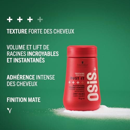 Schwarzkopf Professional OSiS Dust It Mattifying Powder For Hair Texturizing Instant Volume Root Removal On Dry Hair Strong Hold 10g - Image 6