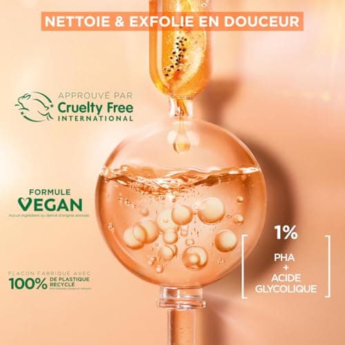 Garnier - Micellar Water All-in-1 Gentle Peeling - 1% PHA & Glycolic Acid - Exfoliating & Smoothing - For All Skin Types - No Rinse - Vegan & Hypoallergenic Formula - 400ml - Image 7